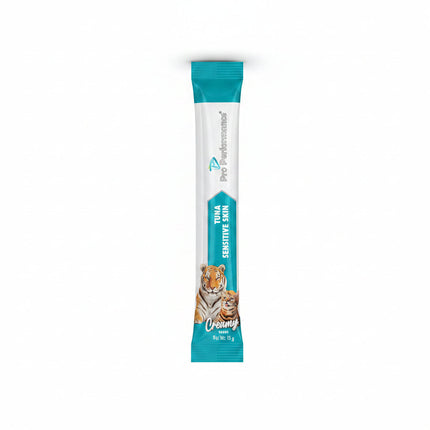 Feline wet food package on a store shelf