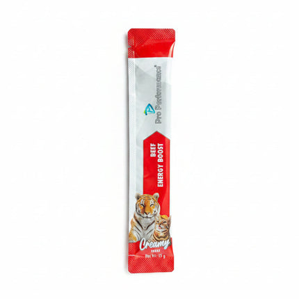 Beef energy boost package on a black surface
