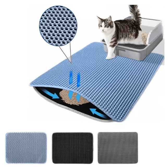Double Layer Cat Litter Mat Waterproof Non Slip Pet Litter Trap Mat