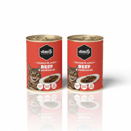 AMITY - CAT BEEF and chicken CHUNKS IN GRAVY 415g