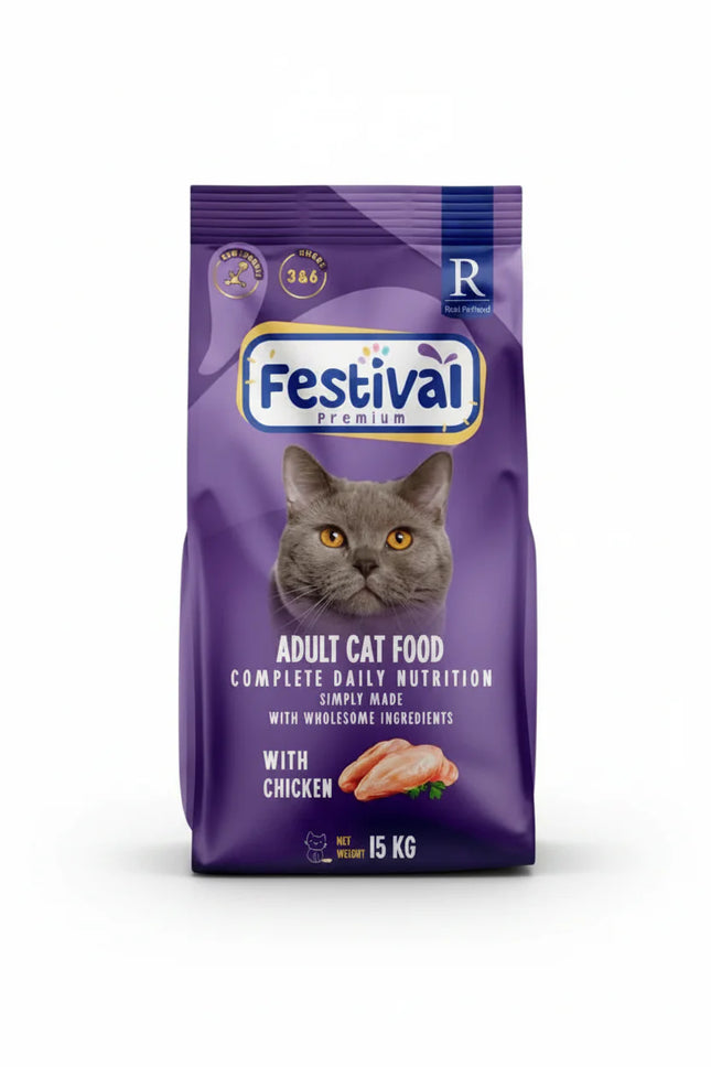 Festival cat food package on a white background